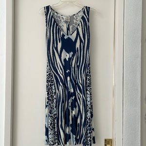 Blue printed summer dress